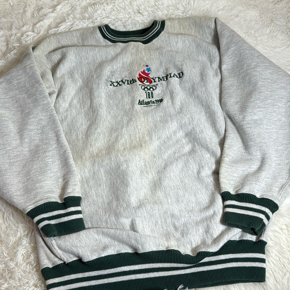 Champion Gray and Green Sweatshirt